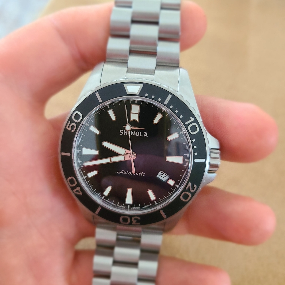 Shinola Lake Superior Monster Automatic 43mm Stainless Steel Black Dial Watch